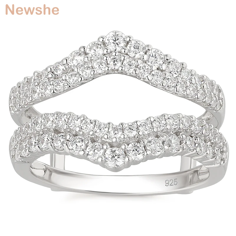 Curved Ring Enhancer Guard Wedding Engagement Band For Women 925 Sterling Silver - £44.77 GBP