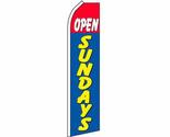 Open Sundays Red/White/Blue/Yellow Swooper Super Feather Advertising Flag - $24.88