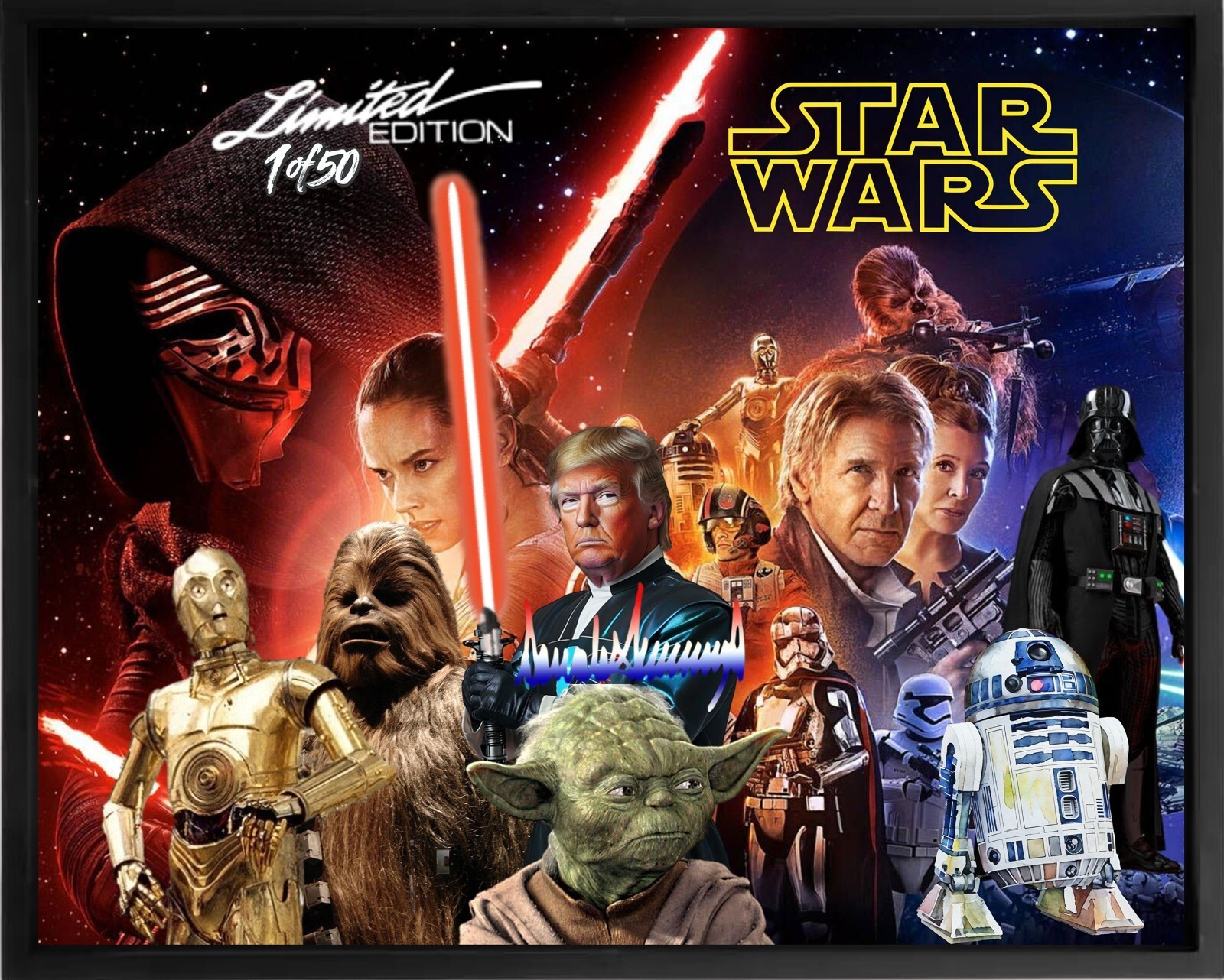 Donald Trump /Star Wars 16X20 Canvas Art poster   Framed, limited editio... - $371.25
