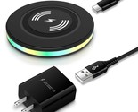 15W Samsung Wireless Charger Fast Charging Pad With Qc3.0 Adapter For Sa... - £23.89 GBP