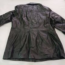 East 5th Women's Black Genuine Leather Full Button Coat Jacket Size XL image 14