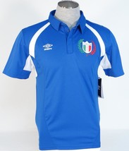 Umbro Moisture Wicking Italia Blue Short Sleeve Polo Shirt Mens NWT - $49.99