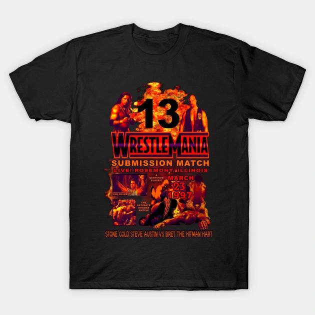 Stone Cold Vs Bret Hart - Wrestlemania 13 T-Shirt - $313.57 MXN