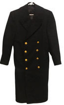 US Navy VTG 1963 Officers Long Wool Peacoat Trench Jacket w/ Gold Buttons 35R - £155.33 GBP