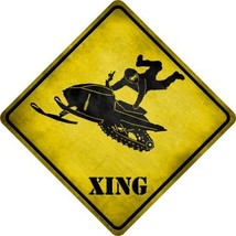 Extreme Snow Mobile Riding Xing Novelty Metal Crossing Sign - $502.34 MXN