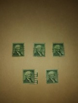 Lot #2 5 Washington 1954 1 Cent Cancelled Postage Stamps Vintage VTG USP... - $9.90
