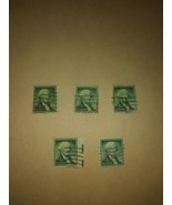Lot #2 5 Washington 1954 1 Cent Cancelled Postage Stamps Vintage VTG USP... - £7.78 GBP