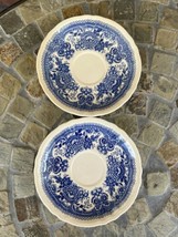 2 Vintage Villeroy &amp; Boch Blue Porcelain Burgenland Saucer 5-1/4&quot; W Germany - £11.58 GBP