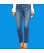 New With Tags Button Front Skinny Button Embellished Jeans Ladies Size 27 - $710.85 MXN