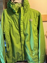 The North Face Mens Large Raincoat Lime Green Nylon Hyvent Full Zip Hood... - $29.70