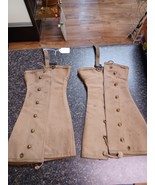 Vintage Pair Military Leggings Canvas Spats - $40.69 CAD