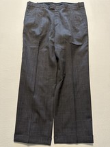 Savile Row 36 x 30 Gray Glen Plaid Cashmere Super 120s Cool Wool Pleated Trouser - $74.99