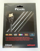 NEW AudioQuest HDMPEA02 Pearl 6&#39;7&quot; 4K Ultra HD In-Wall HDMI Cable - Blac... - £30.03 GBP