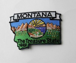 Montana Usa The Treasure State Embroidered Map Patch 2 X 3 Inches - £4.28 GBP