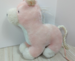 Russ Berrie Frisky vintage plush pink white pony horse rattle 894 USED - $39.59