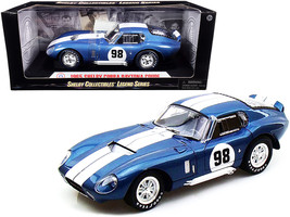 1965 Shelby Cobra Daytona Coupe #98 Blue 1/18 Diecast Model Car by Shelb... - £71.06 GBP