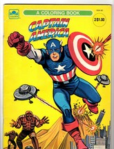 VINTAGE 1990 Marvel Golden Captain America Coloring Book (14/24 pages colored) - $19.79