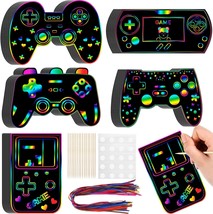 60 Pieces Video Game Scratch Cards Gamer Party Favors Rainbow Scratch Cr... - $32.76