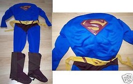 Boys Size Medium 8-10 Muscled Chest Superman Super Man Halloween Costume EUC - £22.38 GBP
