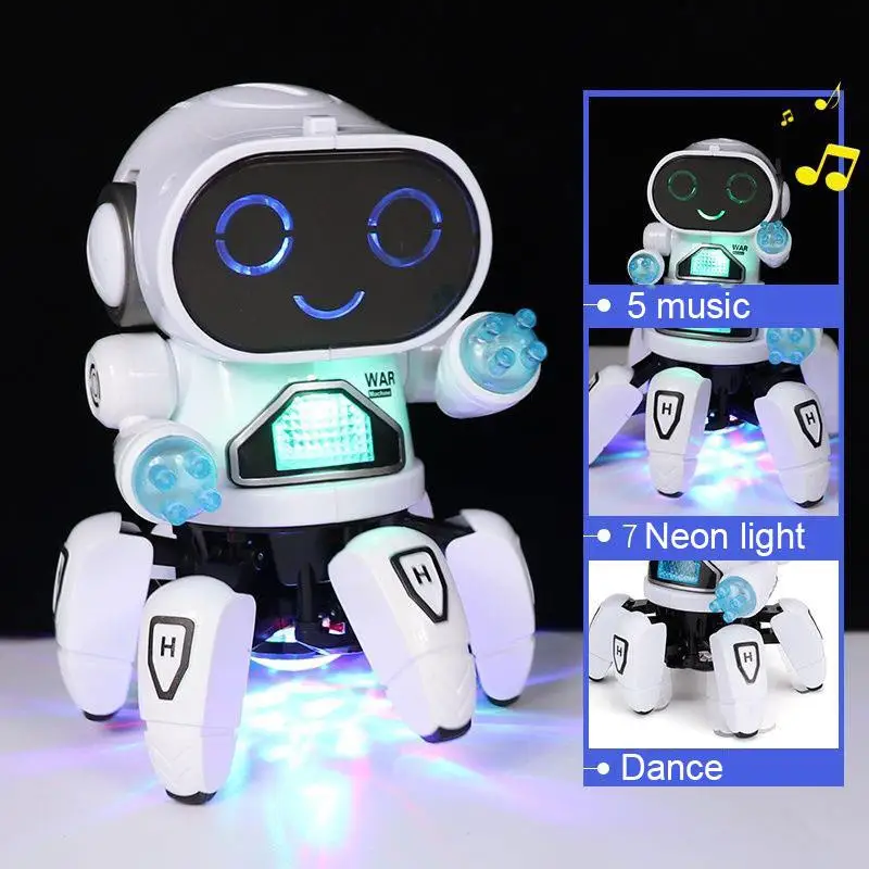 Kids Dance Robots Music LED 6 Claws Octopus Robot Birthday Gift Toys For - £18.04 GBP