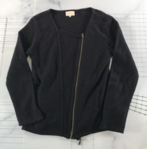 Shae Sweater Jacket Womens Large Black Asymmetrical Merino Wool Anthropologie - £21.86 GBP