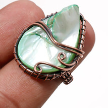 Green Abalone Shell Handmade Fashion Copper Wire Wrap Ring Jewelry 6.50&quot; SA 319 - £4.01 GBP