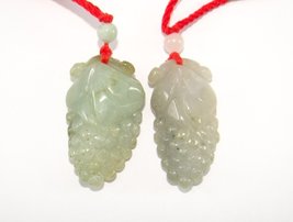 1.6&quot; China Certified Grade A Nature Hisui Jadeite Jade Double Lucky Grap... - £38.49 GBP