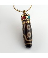 Collier chaîne unique 7 yeux tibétain népalais agate perle dzi pendentif... - $1,092.66 MXN