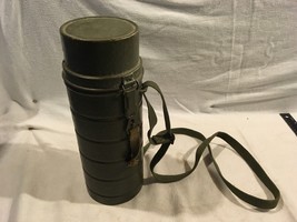 Authentic German WW2 ERA Olive Drab Green Carrying Strap Metal Mask Container - £72.09 GBP