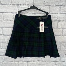 Tartanista Womens Wool Tartan Plaid Skirt Size XS 26 Navy Blue Green Kil... - $39.55