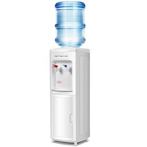 5 Gallons Hot and Cold Water Cooler Dispenser with Child Safety Lock - Color: Wh - £150.27 GBP