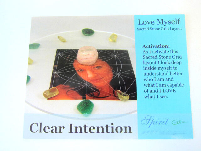 LOVE MYSELF Grid Card 4x5 inch Glossy Cardstock Flower of Life Understan... - $1.67