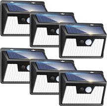 Solar Lights Outdoor Waterproof 6Pack 140LED Ultra Bright Solar Motion Sensor Li - £56.79 GBP
