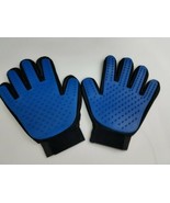 dog hair shedding deshedding gloves blue and black one size  - £9.49 GBP