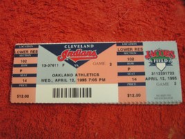 MLB 1995 Cleveland Indians Ticket Stub Vs. Oakland A&#39;s 4/12/95 - $3.49