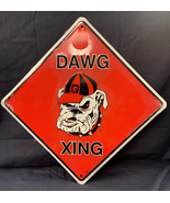 NEW Georgia Bulldogs Dawg Xing Crossing Mascot Logo Metal 12 Inch Sign - £6.91 GBP