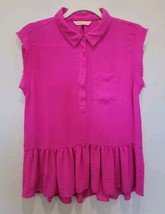 Rebecca Taylor Solid Silk Henley Pink Blouse Size 8 MSRP: $195.00 - £19.72 GBP