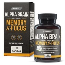 Onnit Alpha Brain Premium Nootropic Brain Supplement, 30 Count, for Men &amp; Women - £44.57 GBP
