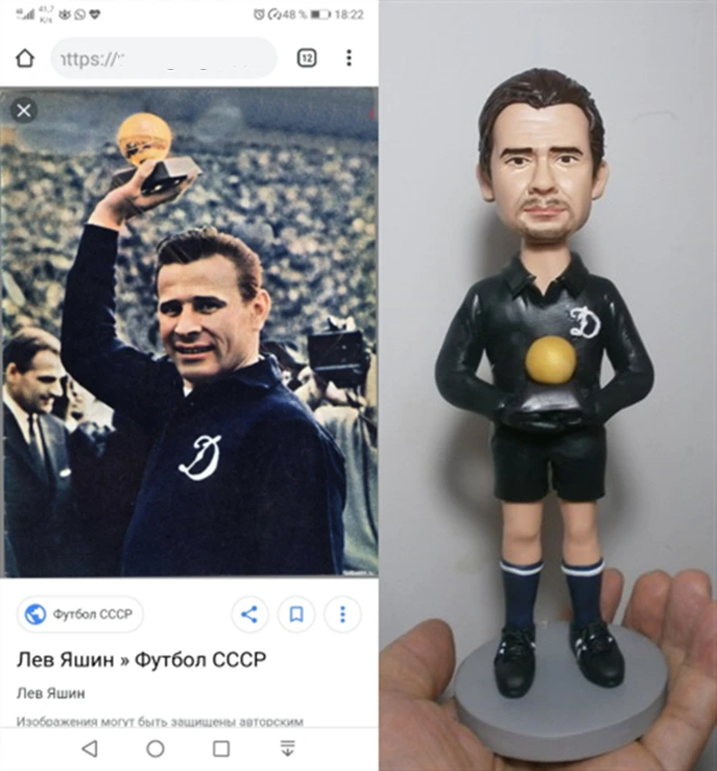 Custom 18cm Height Soccer Star Figures Lev Yashin Dolls Kahn DIY Actions Hand - £89.72 GBP+
