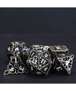 Metal Dice Dnd Dice Set D&amp;D 7Pcs Dice Polyhedral Hollow Dungeons And Dra... - £35.77 GBP