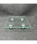 Glass AB Legs Candle Holder Keys 6x6 inches - $9.50