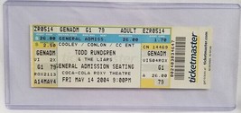 TODD RUNDGREN &amp; THE LIARS - ORIGINAL 2004 UNUSED WHOLE FULL CONCERT TICKET - $15.00