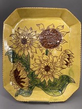 Breininger Redware Pottery Robensonia Pa.  Sunflower Plate Tray 12&quot; x 10&quot; - £129.95 GBP