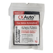 CK Auto Tire Valve Extenders 6pc Chromed Brass 45/90/135 Tire Repair Parts - £8.86 GBP