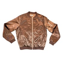 Zeagoo Bomber Jacket Womens Medium Brown Full Zip Lightweight Windbreake... - $29.99
