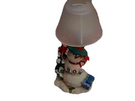 Holiday Stacked Snowman Candle Lamp with Christmas Tree - £18.86 GBP