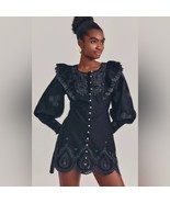 LoveShackFancy Tullia Embroidered Dress in Black Size 6 - $1,637.05 MXN