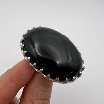 Massive Vintage Sterling Silver 925 Ring Women Jewelry Black Onyx Stone ... - $360.00