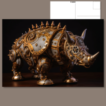 ⚙️ &quot;Rhinoceros Revamp: Steampunk Rhino&quot; - Fascinating Postcard! FREE SHI... - £4.66 GBP