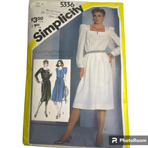 1981 Simplicity 5336 Misses Pullover Dress 6 Silk Crepe Bust 30.5 to 38 - $9.87